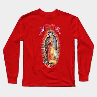 Our Lady of Guadalupe Mexican Virgin Mary Mexico Angels Tilma 2004 Long Sleeve T-Shirt